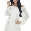 SugarFox Ivory Off The Shoulder Lace Short Dress 1 SugarFox Ivory Off The Shoulder Lace Short Dress