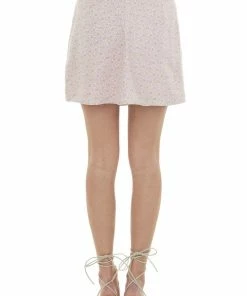 LE LIS Bottoms Bubblegum Floral Print Waist Tie Mini Skirt