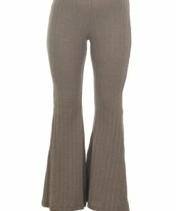 143 Story Taupe High Rise Cable Knit Flare Pants