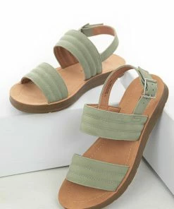 FORTUNE DYNAMIC Shoes Dark Sage Double Strap Sling Back Sandals