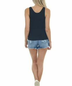 ZENANA Black Ribbed Knit Fitted Tank Top 23 ZENANA Black Ribbed Knit Fitted Tank Top