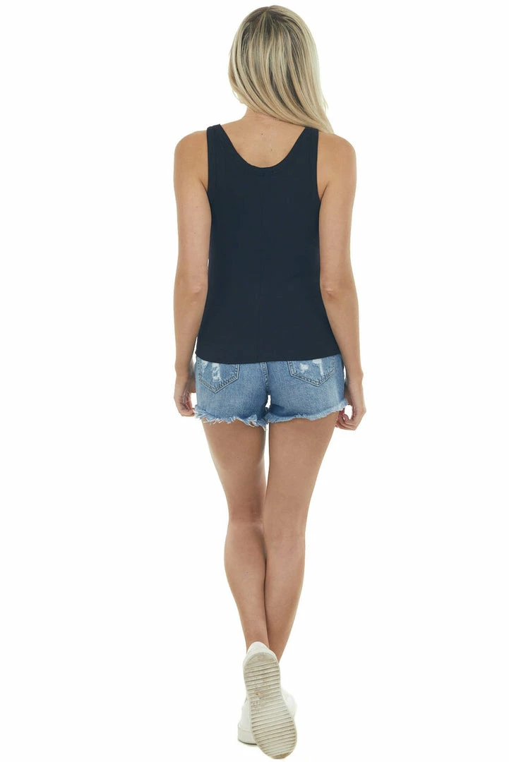 ZENANA Black Ribbed Knit Fitted Tank Top 11 ZENANA Black Ribbed Knit Fitted Tank Top