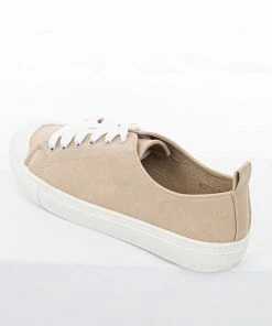 CCOCCI Shoes Beige Faux Leather Sneakers With White Laces And Rubber Sole