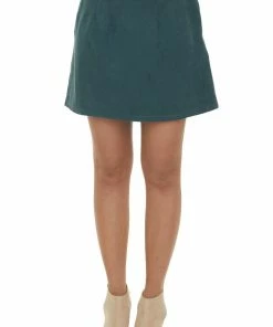 She + Sky Juniper Textured Faux Suede Mini Skirt Bottoms