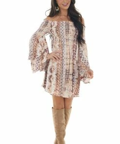 Illa Illa Blush Abstract Print Off Shoulder Mini Dress Dresses 27 Illa Illa Blush Abstract Print Off Shoulder Mini Dress Dresses