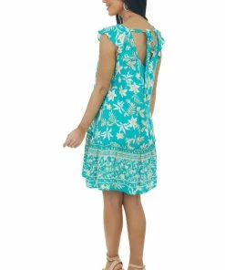 Jodifl Jungle Green Floral Cap Sleeve Short Dress Dresses 26 Jodifl Jungle Green Floral Cap Sleeve Short Dress Dresses