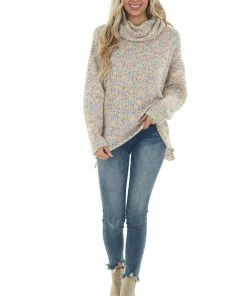 143 Story Vanilla Multicolor Confetti Knit Sweater