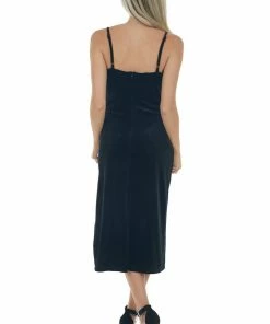 She + Sky Dresses Black Cowl Neck Sleeveless Velvet Midi Dress 27 She + Sky Dresses Black Cowl Neck Sleeveless Velvet Midi Dress