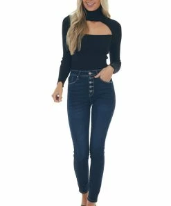 IDEM DITTO Black Ribbed Knit Long Sleeve Turtleneck Tops 32 IDEM DITTO Black Ribbed Knit Long Sleeve Turtleneck Tops