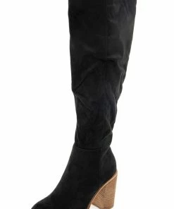 CCOCCI Black Faux Suede Tall Heeled Boots