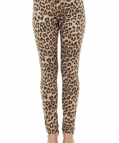 HYFVE Bottoms Latte Leopard Print High Waisted Skinny Pants With Pockets