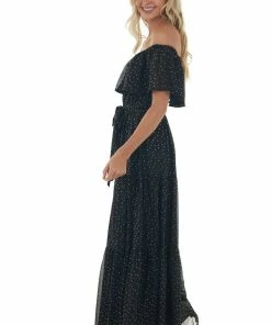 Flying Tomato Dresses Black And Gold Fleck Off Shoulder Maxi Dress 15 Flying Tomato Dresses Black And Gold Fleck Off Shoulder Maxi Dress