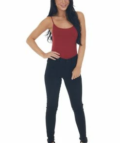 Nikibiki Tops Cranberry Seamless Long Cami Slip Tank 28 Nikibiki Tops Cranberry Seamless Long Cami Slip Tank