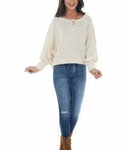 143 Story Tops Vanilla Textured Knit Banded Dolman Sleeve Top 28 143 Story Tops Vanilla Textured Knit Banded Dolman Sleeve Top
