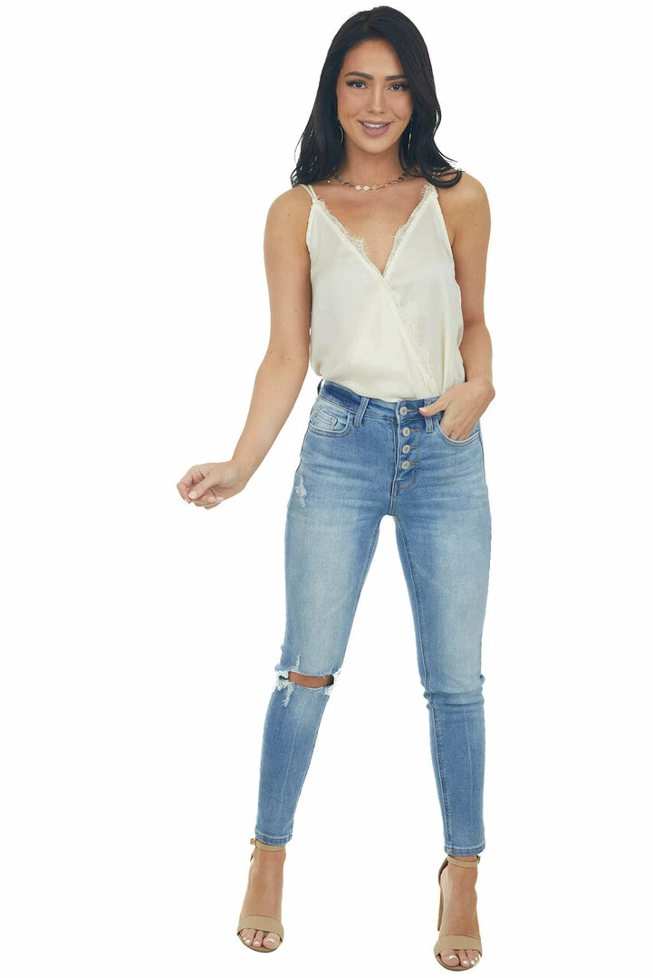 Wishlist Tops Ivory Surplice Woven Camisole Top With Lace Trim 20 Wishlist Tops Ivory Surplice Woven Camisole Top With Lace Trim