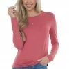 ZENANA Punch Solid Soft Knit Top With Long Sleeves
