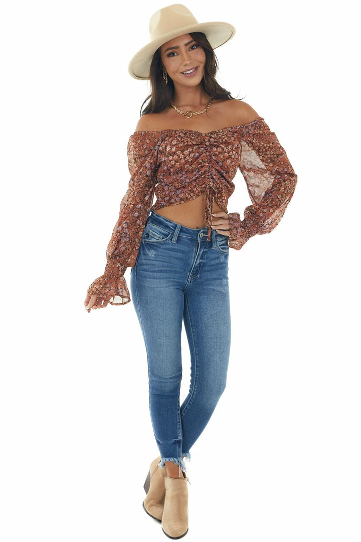 Illa Illa Tops Marmalade Ditsy Floral Print Woven Crop Top 12 Illa Illa Tops Marmalade Ditsy Floral Print Woven Crop Top