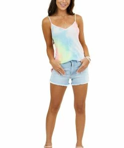 BiBi Bright Multicolor Tie Dye Print Super Soft Sleeveless Top