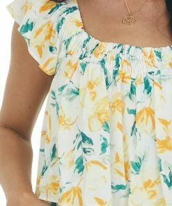 Ces Femme Amber Floral Print Ruffle Tiered Woven Top Tops 25 Ces Femme Amber Floral Print Ruffle Tiered Woven Top Tops