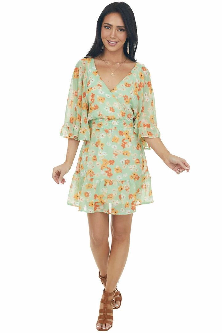 Peach Love Dresses Pistachio And Floral Print Mini Dress 7 Peach Love Dresses Pistachio And Floral Print Mini Dress