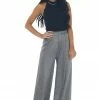 Nostalgia Black And Silver Stretchy Flowy Capri Pants