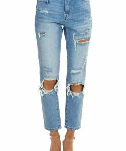 Special A Mid Wash High Rise Ankle Cut Distressed Straight Leg Jeans 17 Special A Mid Wash High Rise Ankle Cut Distressed Straight Leg Jeans