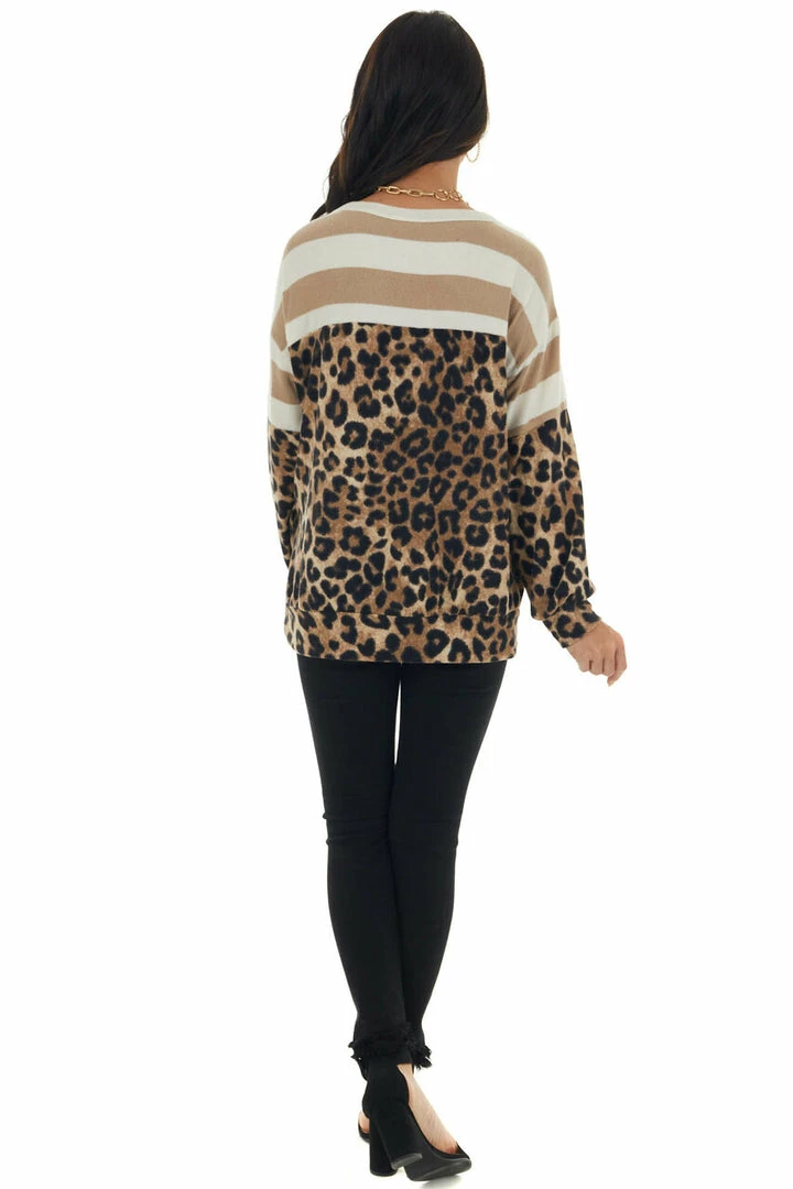 Hailey & Co Tops Latte Colorblock Long Puff Sleeve Knit Top 15 Hailey & Co Tops Latte Colorblock Long Puff Sleeve Knit Top