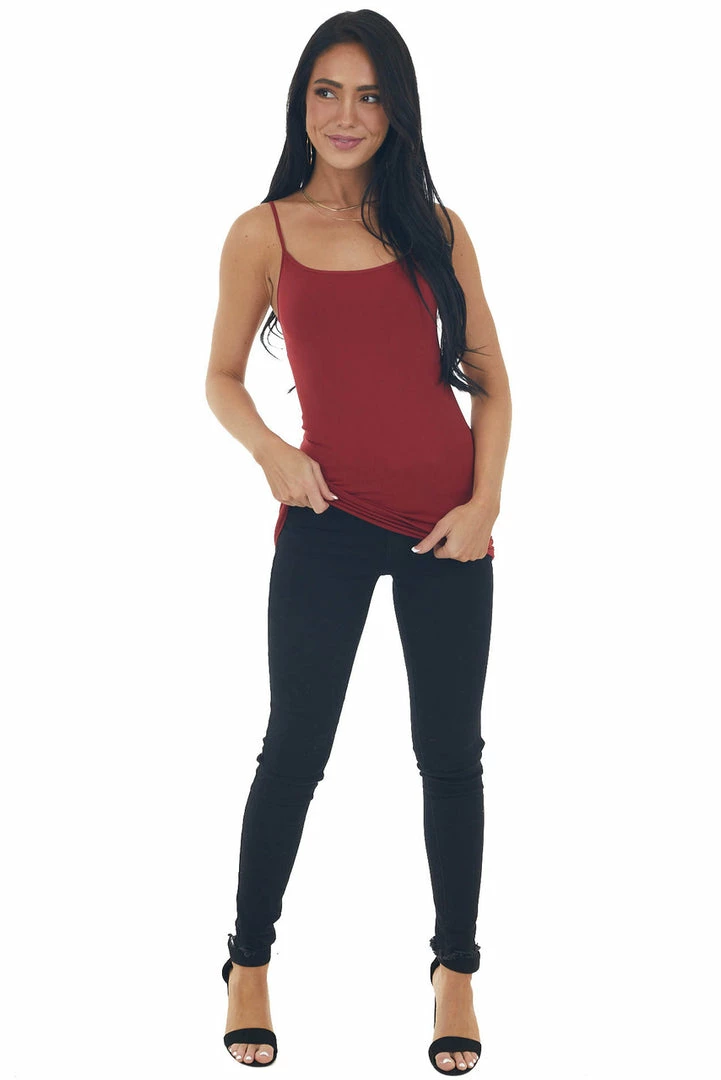 Nikibiki Tops Cranberry Seamless Long Cami Slip Tank 12 Nikibiki Tops Cranberry Seamless Long Cami Slip Tank