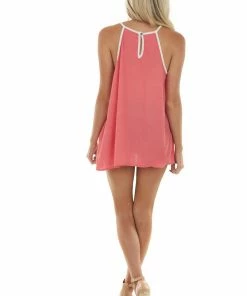 Haptics Coral Pleated Halter Neck Tank Top 17 Haptics Coral Pleated Halter Neck Tank Top