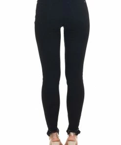 Special A Black High Waisted Skinny Jeans With Distressed Detail Bottoms