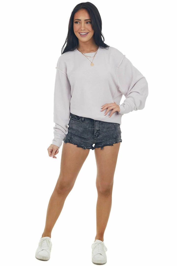 HYFVE Heathered Periwinkle Long Sleeve Knit Sweatshirt 15 HYFVE Heathered Periwinkle Long Sleeve Knit Sweatshirt