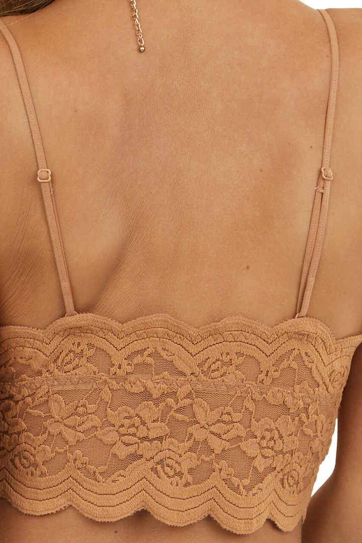 Wishlist Accessories Dusty Apricot Floral Lace Bralette With Scalloped Details 7 Wishlist Accessories Dusty Apricot Floral Lace Bralette With Scalloped Details