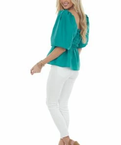 Vine & Love Juniper Square Neck Puff Sleeve Smocked Blouse 21 Vine & Love Juniper Square Neck Puff Sleeve Smocked Blouse