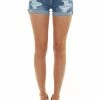 KanCan Dark Wash High Rise Shorts With Distress And Button Detail Bottoms