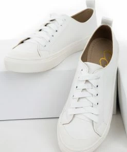 CCOCCI Ivory Faux Leather Sneakers With White Laces And Rubber Sole