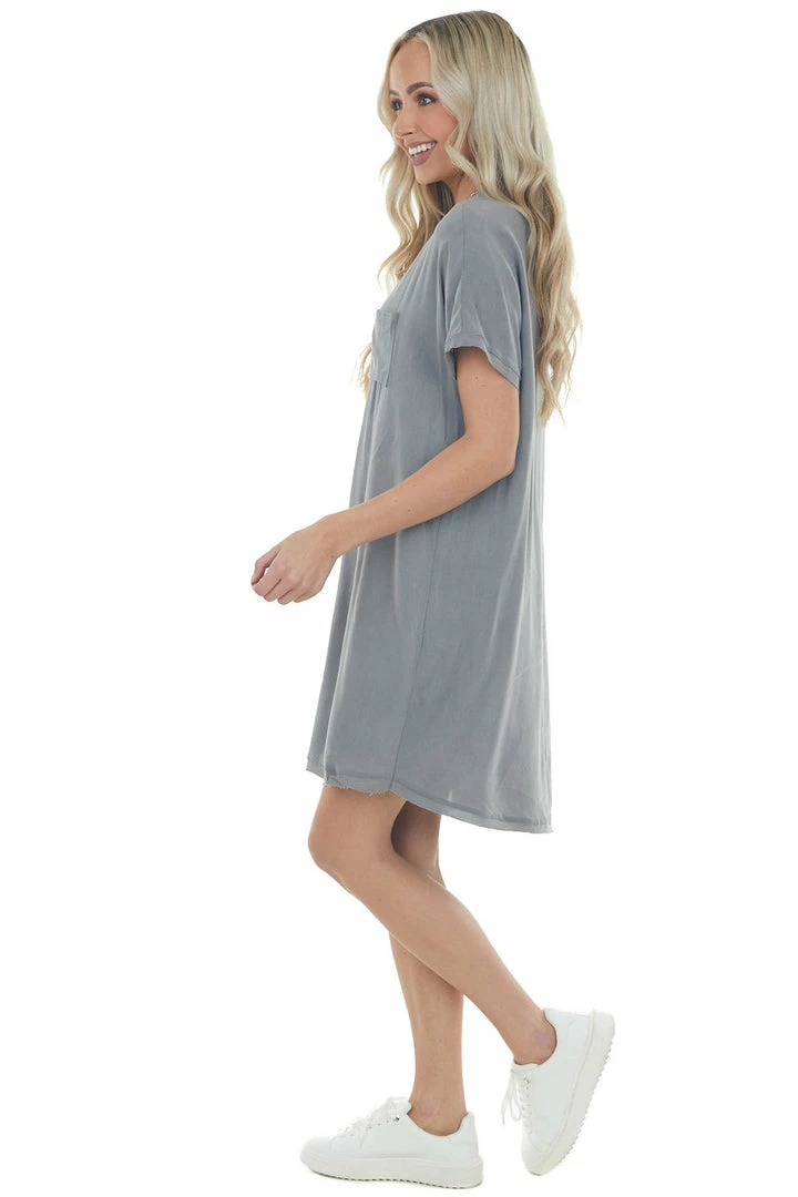 143 Story Dresses Steel Chest Pocket Woven Tee Shirt Dress 17 143 Story Dresses Steel Chest Pocket Woven Tee Shirt Dress