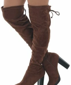 Legend Footwear Spice Faux Suede Knee Length High Heel Boots 20 Legend Footwear Spice Faux Suede Knee Length High Heel Boots