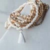 Urbanista White And Gold 12 Piece Beaded Bracelet Set Accessories
