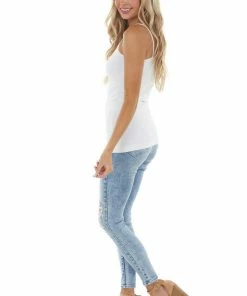 Nikibiki Tops White Seamless Cami Slip 26 Nikibiki Tops White Seamless Cami Slip