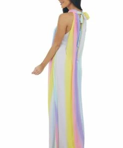 Lime Lush Dresses Multicolor Halter Neck Maxi Dress