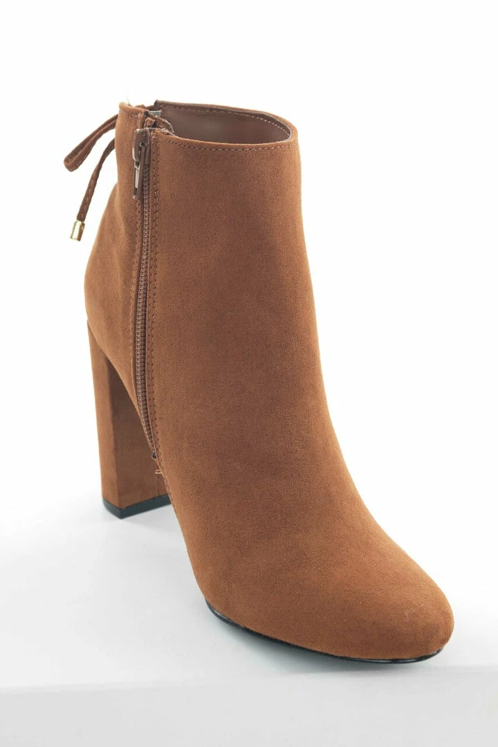 East Lion Corp. Spice Suede High Heel Booties With Tie Detail 6 East Lion Corp. Spice Suede High Heel Booties With Tie Detail