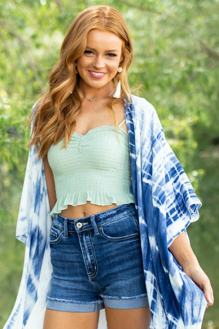 CY Fashion Tops Sage Smocked Crop Tank Top With Ruffle Detail 11 CY Fashion Tops Sage Smocked Crop Tank Top With Ruffle Detail