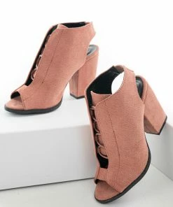 East Lion Corp. Shoes Punch Bungee Laced Peep Toe Sling Back Booties