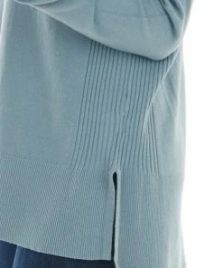 Staccato Tops Dusty Blue Super Soft Ribbed Knit Sweater