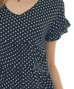 ANGIE Dresses Black And Off White Polka Dot Tiered Dress 11 ANGIE Dresses Black And Off White Polka Dot Tiered Dress