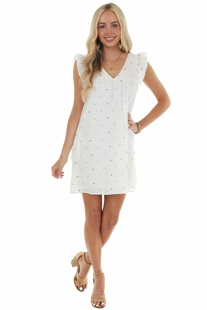 Lush Clothing Dresses White Polka Dot Ruffle Cap Sleeve Babydoll Woven Mini Dress 17 Lush Clothing Dresses White Polka Dot Ruffle Cap Sleeve Babydoll Woven Mini Dress