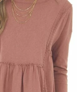 Easel Tops Ginger Long Sleeve Lace Detail Tunic Top 24 Easel Tops Ginger Long Sleeve Lace Detail Tunic Top