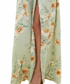 Sweet Lemon Dresses Sage Floral Print Plunging V Neck Maxi Dress With Open Back 28 Sweet Lemon Dresses Sage Floral Print Plunging V Neck Maxi Dress With Open Back