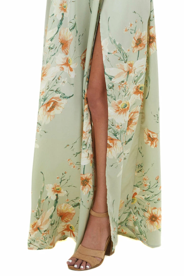 Sweet Lemon Dresses Sage Floral Print Plunging V Neck Maxi Dress With Open Back 15 Sweet Lemon Dresses Sage Floral Print Plunging V Neck Maxi Dress With Open Back