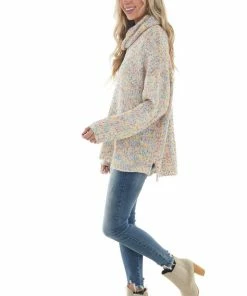 143 Story Vanilla Multicolor Confetti Knit Sweater